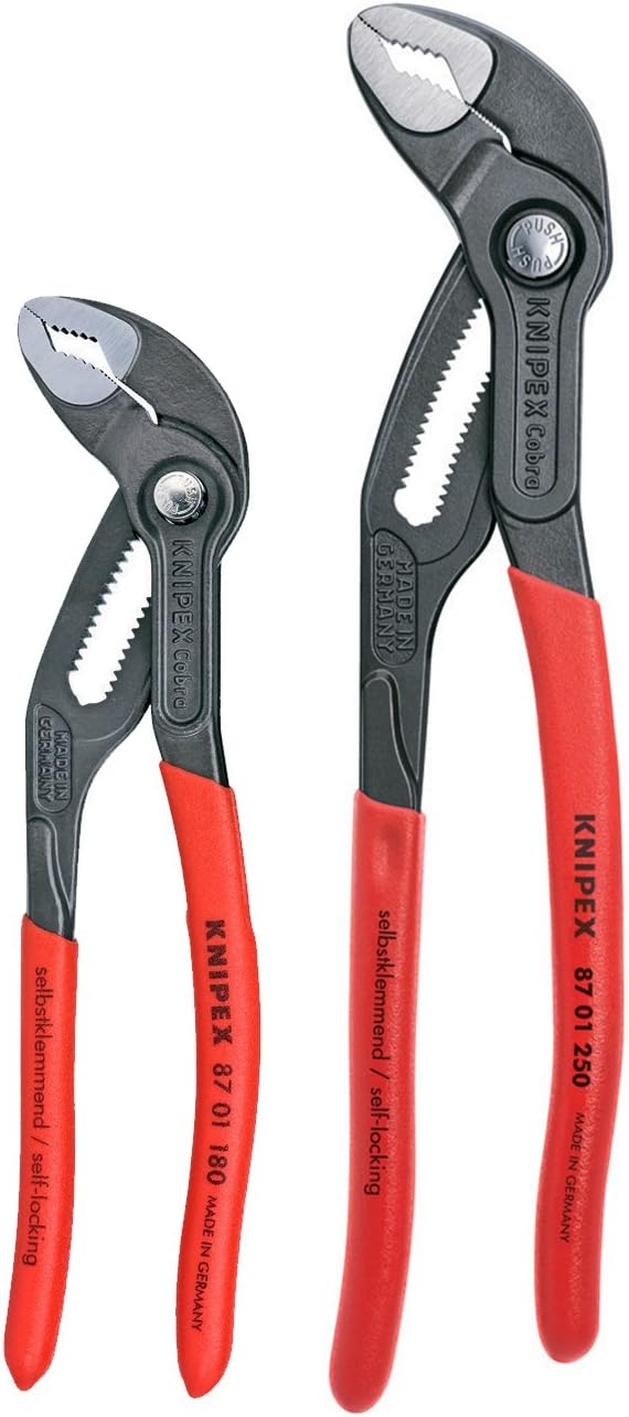 2 Piece Cobra Pliers Set (87 01 180 & 87 01  250) (003120V01US), Red