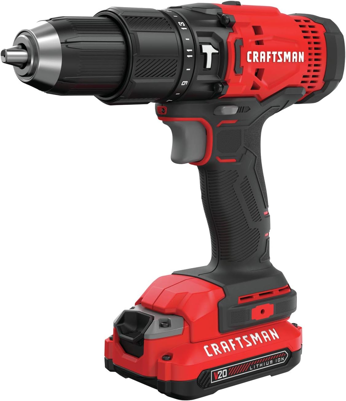 V20 Cordless Hammer Drill Kit, 1/2 inch, 2 Batteries and Charger Included